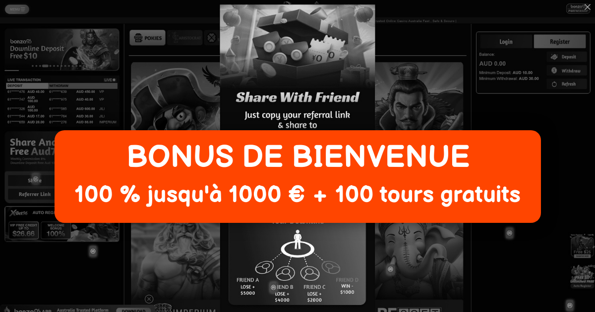 Bonza Casino welcome bonus