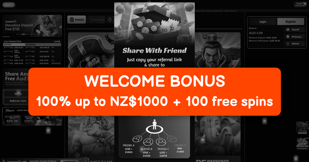 Bonza Casino welcome bonus