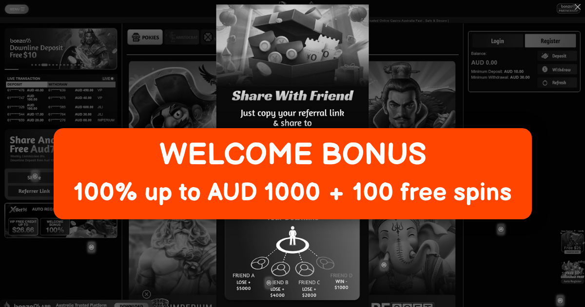 Bonza Casino welcome bonus