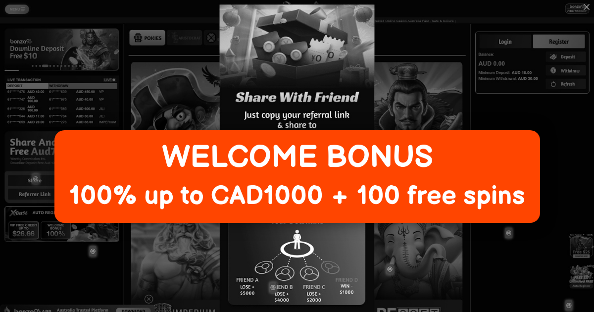 Bonza Casino welcome bonus